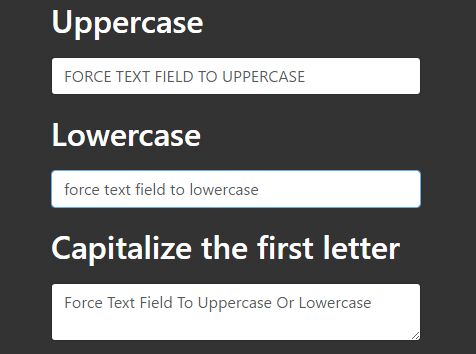 Force Text Field To Uppercase Or Lowercase - input-case-enforcer