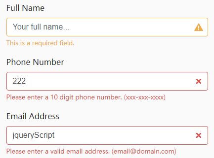 Extendable Form Validation Plugin For Bootstrap 4 - vindicate