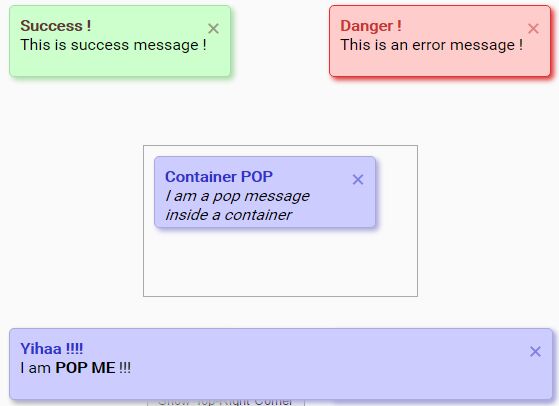 Full-featured jQuery Notification Popup Plugin - popmessage