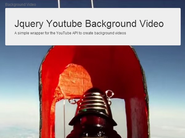 Fullscreen Youtube Video Background Plugin with jQuery - Free Download Fullscreen Youtube Video Background Plugin with jQuery