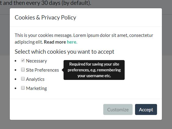 GDPR Cookie Consent Notification With Bootstrap 4 - bsgdprcookies