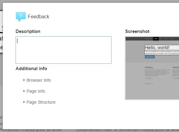 Google Style Feedback Tool with jQuery and HTML2Canvas - Feedback