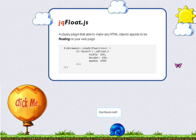 HTML Objects Floating Effects with jQuery