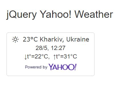 HTML5 Geolocation Based jQuery Yahoo Weather Widget