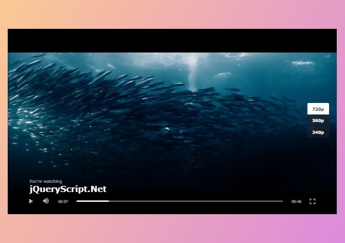 Custom HTML5 Video Player With Resolution Selector - jQuery Videre