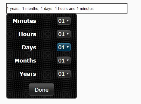 Human-readable Duration Picker Widget For jQuery UI - timeDurationPicker