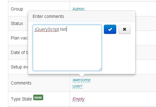 In-place Editing Javascript Library - X-editable