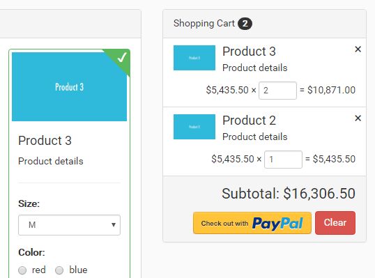 Interactive Shopping Cart Plugin For jQuery - SmartCart