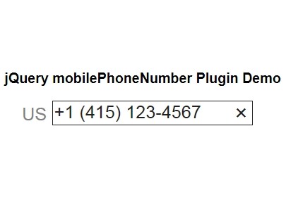 International Phone Number Input Plugin with jQuery - mobilePhoneNumber