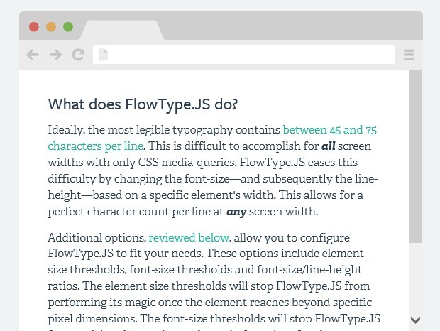 JS Library For Auto Resizing Text and Line-Height - FlowType.JS