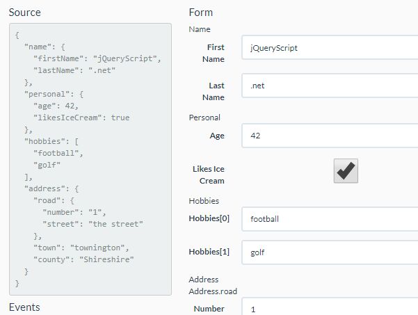 JSON Schema To HTML Form Creator With jQuery - Medea
