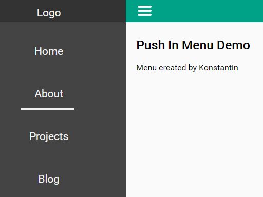 Left-to-right Push Menu With jQuery And CSS3
