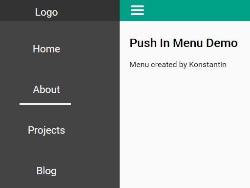 Left To Right Push Menu With Jquery And Css3 Free Jquery Plugins