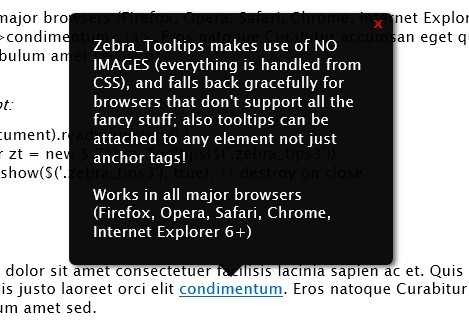 Lightweight and Highly Customizable jQuery Tooltip Plugin - Zebra_Tooltips
