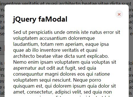 Lightweight jQuery Modal Plugin with Scrollbar Support - faModal
