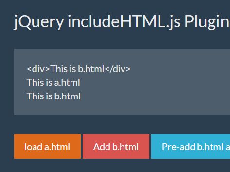 Load External Files Into Webpage Using AJAX - jQuery includeHTML.js