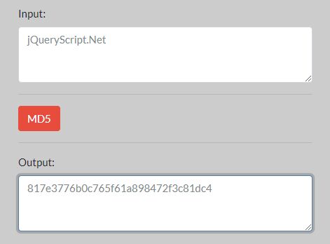 Generate MD5 Hash From String With jQuery - md5.js