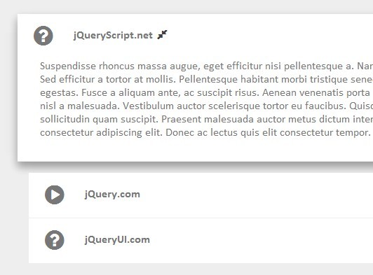 Material Design Inspired jQuery Paper Cards Accordion - Paper Collapse