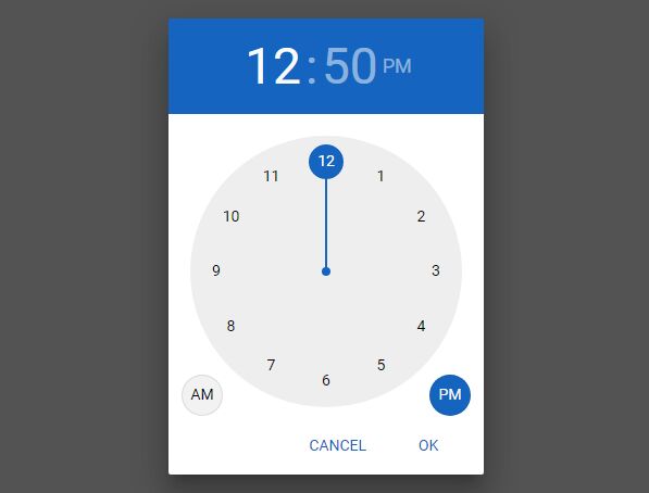 Material Inspired Clock Time Picker Plugin - jQuery MDTimePicker