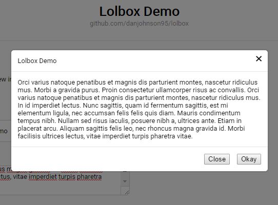 Minimal AJAX-enabled Modal Plugin For jQuery - lolbox