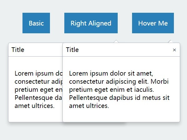 Minimal CSS3 Animated jQuery Popover Plugin