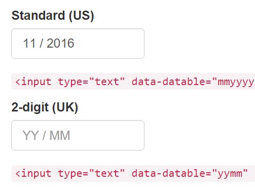 Minimal Date Input Mask Plugin With jQuery - datable.js