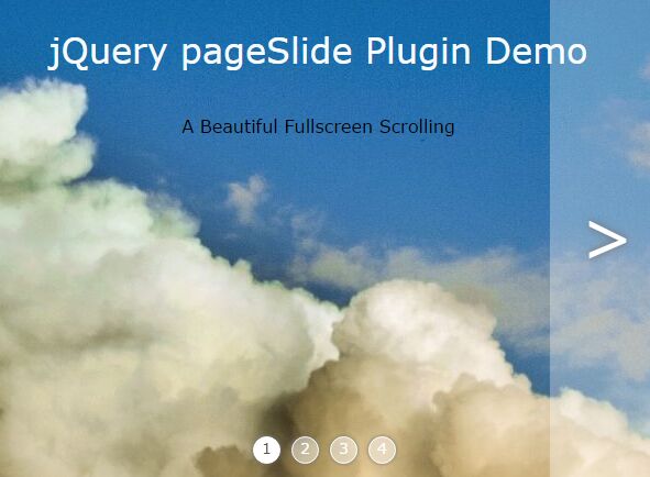 Minimal Horizontal Fullpage Slider Plugin With jQuery - pageSlide