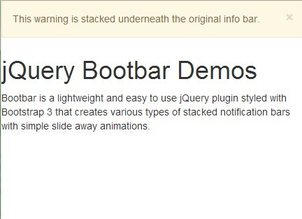 Minimal Notification Bar Plugin For jQuery and Bootstrap 3 - bootbar