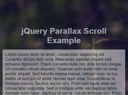 Minimal Parallax Effect with jQuery and CSS3 Transforms - Parallax Scroll