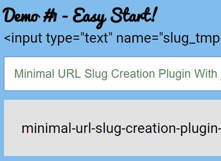 Minimal URL Slug Creation Plugin With jQuery - Text2Slug
