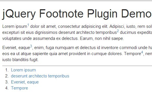 Minimal jQuery Auto Footnote Plugin - Footnote