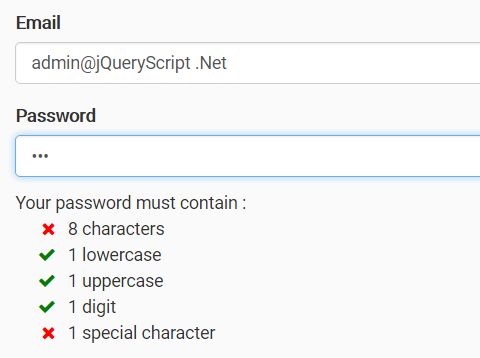 Minimal jQuery Password Strength Indicator - PasswordRulesHelper