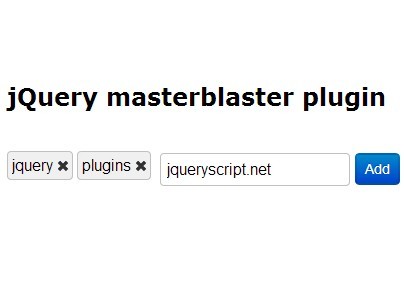 Minimal jQuery Tags Input Plugin - masterblaster