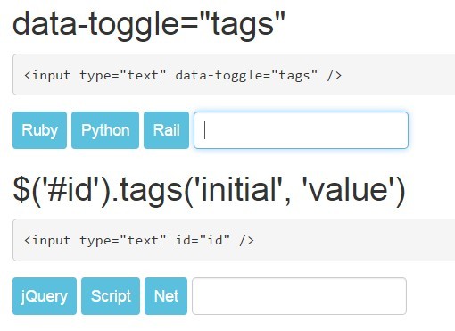 Minimalist Tags Input Plugin with jQuery and Bootstrap - tags.js