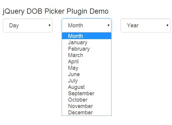 Minimalist jQuery Plugin For Birthday Selector - DOB Picker