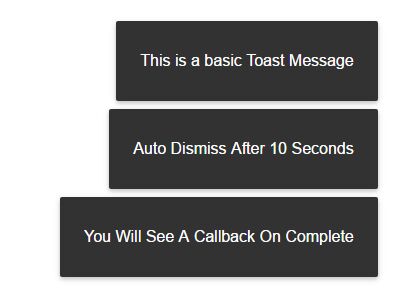 Mobile Friendly Material Toast Plugin With jQuery - Toast.js