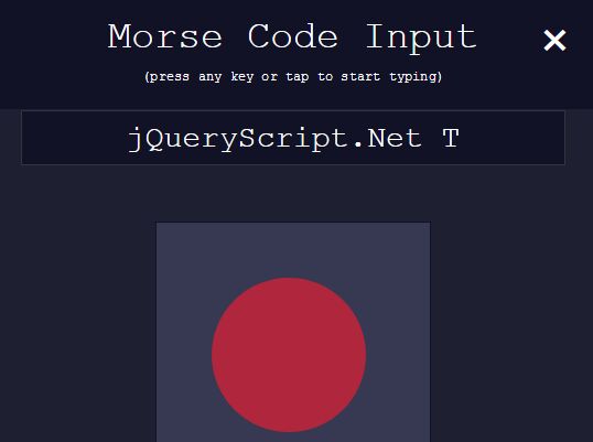 Mo<font color='red'>rse</font> Code Input For Text Field - jQuery mo<font color='red'>rse</font>CodeInput.js