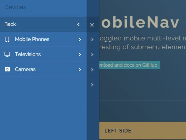 Stackable Multi-level Sidebar Menu - hc-offcanvas-nav