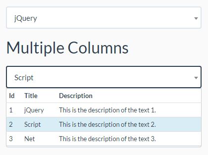 Multi-column Dropdown Selector Plugin For jQuery - Inputpicker