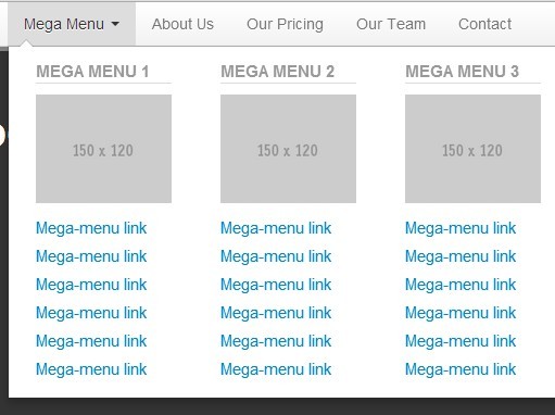 Nice Dropdown Mega Menu with jQuery and Bootstrap