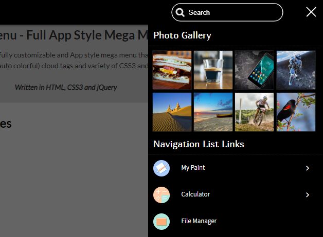 Cross-platform Off-canvas Mega Menu In jQuery - AM-Menu