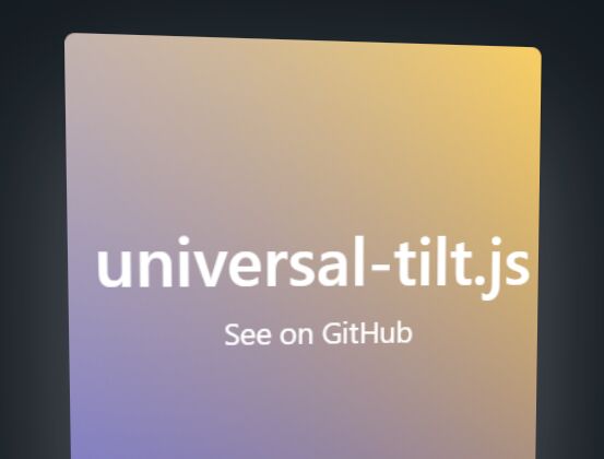 Parallax Hover Tilt Effect With jQuery And CSS3 - universal-tilt.js