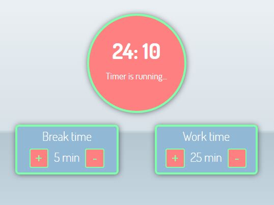 Online Pomodoro Timer App With jQuery - pomodoro-clock.js