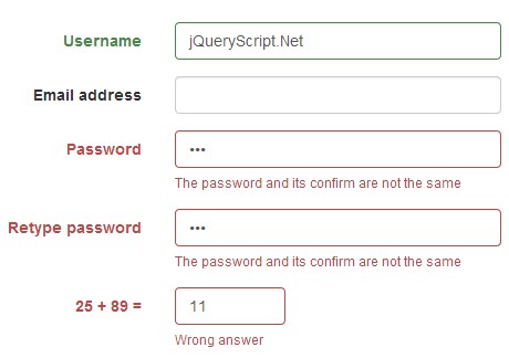 Bootstrap 3 form validation Bootstrap 3 form validation