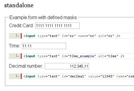 Powerful jQuery Text Input Mask Plugin - MeioMask