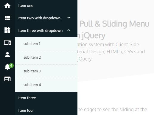 Cross-platform Pull And Slide Navigation - jQuery flat-menu