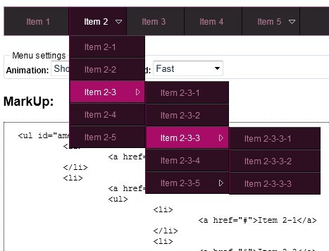 Responsive & Animated Multi-Level Drop Down Menu Plugin - amenu