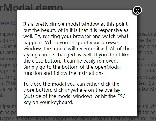 Responsive & Auto-Centering Modal Window Plugin with jQuery - egrModal