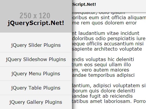 Responsive Side Sliding Menu with jQuery - SlidingMenuJs