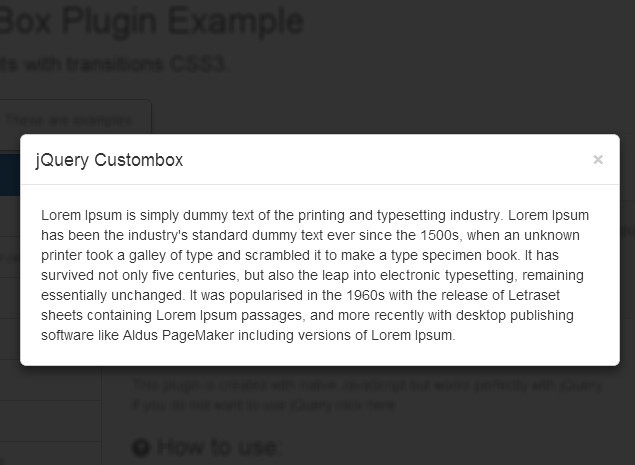 Responsive jQuery Modal Window Plugin with CSS3 Transitions - Custombox